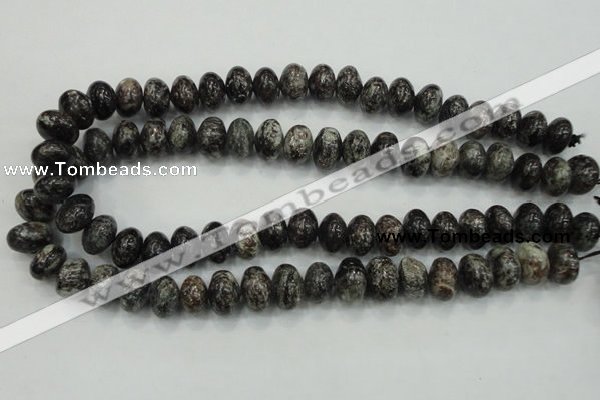 CSI07 15.5 inches 10*15mm rondelle silver scale stone beads wholesale