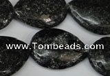 CSI107 15.5 inches 22*30mm flat teardrop silver scale stone beads