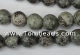 CSI15 15.5 inches 12mm round silver scale stone beads wholesale