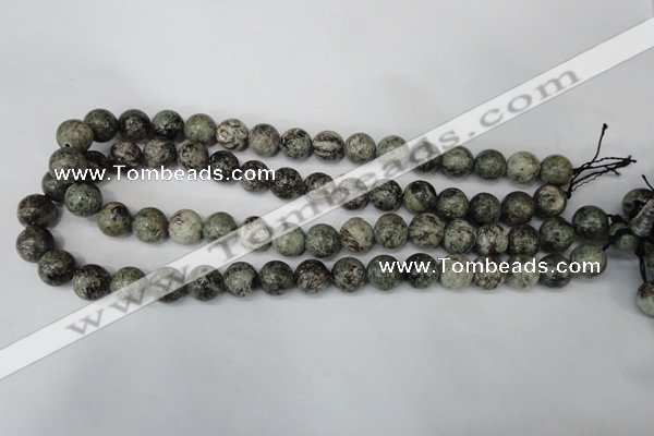 CSI15 15.5 inches 12mm round silver scale stone beads wholesale