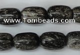 CSI22 15.5 inches 13*18mm drum silver scale stone beads wholesale