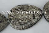 CSI40 15.5 inches 30*40mm flat teardrop silver scale stone beads wholesale