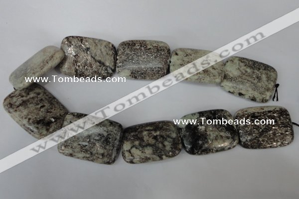 CSI50 15.5 inches 30*40mm rectangle silver scale stone beads wholesale