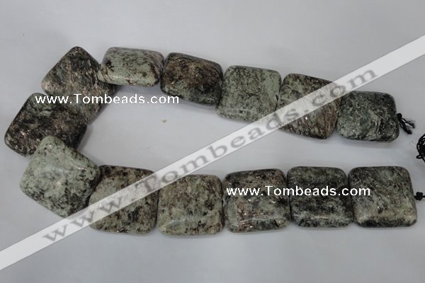 CSI60 15.5 inches 30*30mm square silver scale stone beads wholesale