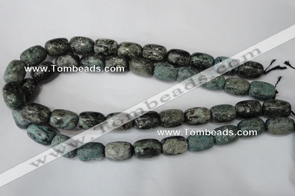 CSI65 15.5 inches 13*18mm drum silver scale stone beads wholesale