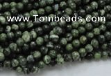 CSJ01 15.5 inches 4mm round green silver line jasper beads wholesale