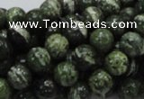 CSJ03 15.5 inches 8mm round green silver line jasper beads wholesale