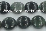 CSJ201 15.5 inches 16mm flat round serpentine jade gemstone beads