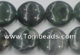 CSJ202 15.5 inches 20mm flat round serpentine jade gemstone beads