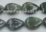 CSJ203 15.5 inches 15*20mm flat teardrop serpentine jade gemstone beads