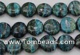 CSJ215 15.5 inches 12mm flat round dyed green silver line jasper beads