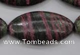 CSJ275 15.5 inches 20*40mm marquise dyed green silver line jasper beads