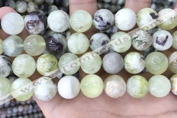 CSJ305 15.5 inches 14mm round serpentine new jade beads wholesale