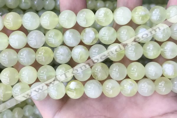 CSJ313 15.5 inches 8mm round serpentine new jade beads