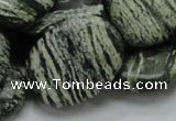 CSJ55 15.5 inches 22*30mm oval green silver line jasper beads