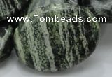 CSJ56 15.5 inches 30*40mm oval green silver line jasper beads