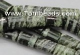 CSJ60 15.5 inches 10*14mm rectangle green silver line jasper beads