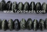 CSJ90 15.5 inches 7*14mm rondelle green silver line jasper beads