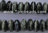 CSJ90 15.5 inches 7*14mm rondelle green silver line jasper beads