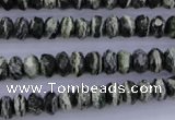 CSJ91 15.5 inches 5*8mm faceted rondelle green silver line jasper beads