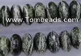 CSJ92 15.5 inches 8*16mm faceted rondelle green silver line jasper beads