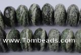 CSJ93 15.5 inches 10*20mm faceted rondelle green silver line jasper beads