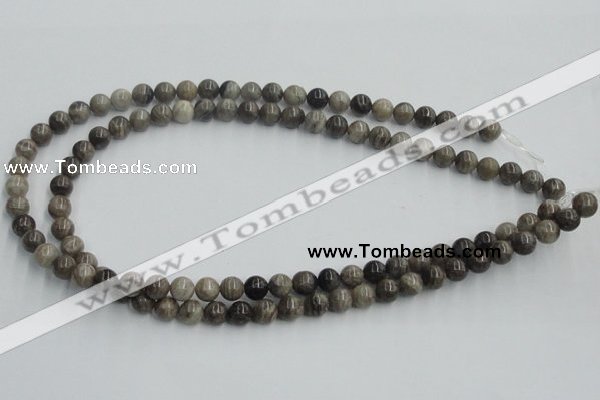 CSL01 15.5 inches 8mm round silver leaf jasper beads wholesale