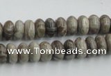 CSL02 15.5 inches 5*10mm rondelle silver leaf jasper beads wholesale