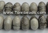 CSL03 15.5 inches 9*16mm rondelle silver leaf jasper beads wholesale