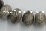 CSL04 15.5 inches 12*20mm rondelle silver leaf jasper beads wholesale
