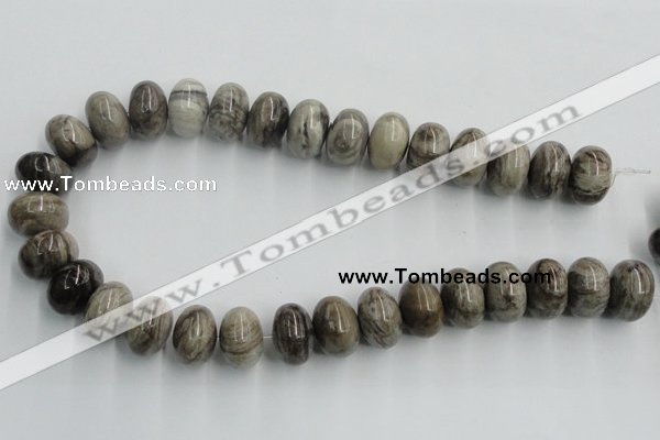 CSL04 15.5 inches 12*20mm rondelle silver leaf jasper beads wholesale