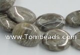 CSL05 15.5 inches 15*20mm oval silver leaf jasper beads wholesale