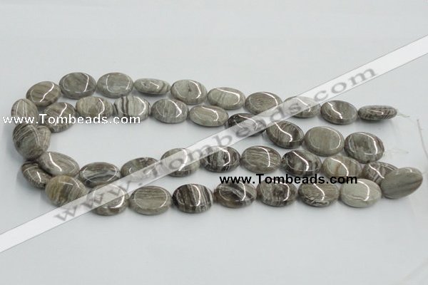 CSL05 15.5 inches 15*20mm oval silver leaf jasper beads wholesale