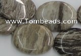 CSL06 15.5 inches 22*30mm oval silver leaf jasper beads wholesale