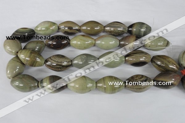 CSL106 15.5 inches 22*30mm rice silver leaf jasper beads wholesale