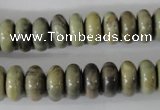 CSL109 15.5 inches 6*12mm rondelle silver leaf jasper beads wholesale