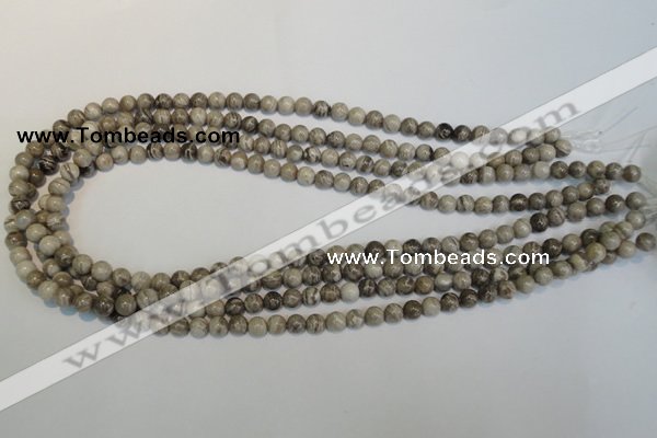 CSL11 15.5 inches 6mm round silver leaf jasper beads wholesale