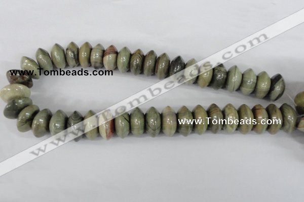 CSL110 15.5 inches 10*20mm rondelle silver leaf jasper beads wholesale