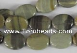 CSL117 15.5 inches 12*16mm oval silver leaf jasper beads wholesale