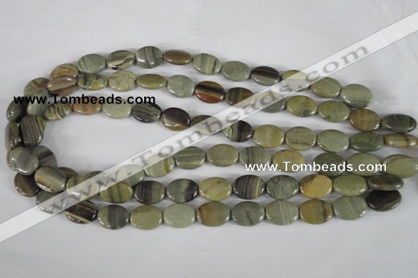 CSL117 15.5 inches 12*16mm oval silver leaf jasper beads wholesale