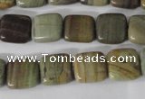 CSL118 15.5 inches 12*12mm square silver leaf jasper beads wholesale