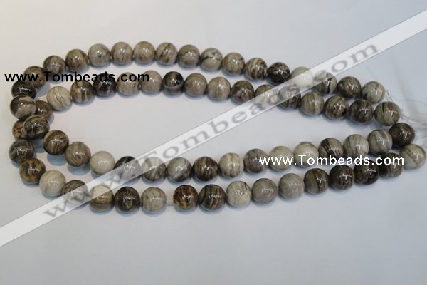 CSL12 15.5 inches 12mm round silver leaf jasper beads wholesale