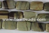 CSL120 15.5 inches 13*18mm rectangle silver leaf jasper beads wholesale