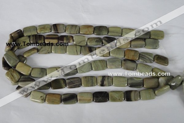 CSL120 15.5 inches 13*18mm rectangle silver leaf jasper beads wholesale