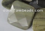 CSL122 15.5 inches 30*30mm faceted square silver leaf jasper beads