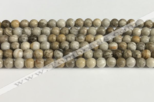 CSL151 15.5 inches 6mm round 

sliver leaf jasper beads wholesale