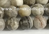 CSL158 15.5 inches 8mm faceted 

round sliver leaf jasper beads