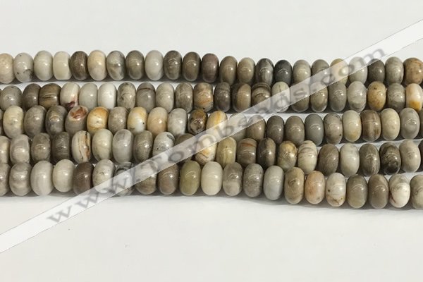 CSL163 15.5 inches 5*8mm rondelle 

sliver leaf jasper beads wholesale