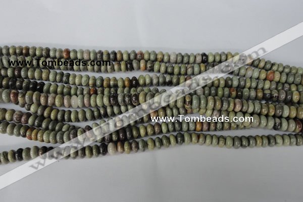 CSL18 15.5 inches 5*8mm rondelle silver leaf jasper beads wholesale