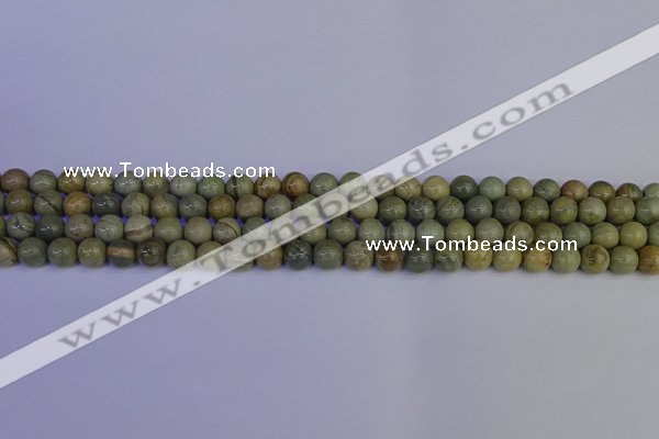 CSL200 15.5 inches 4mm round silver leaf jasper beads wholesale